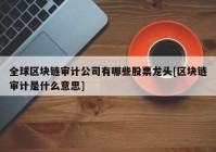 全球区块链审计公司有哪些股票龙头[区块链审计是什么意思]